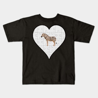 Jigsaw  Zebra Heart Design - Wild Animal Zebra Kids T-Shirt